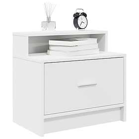 vidaXL Sängbord 2 st med låda vit 51x31x47 cm