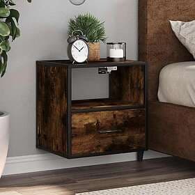 vidaXL Nightstand Smoke Brown Oak 40x31x39.5cm