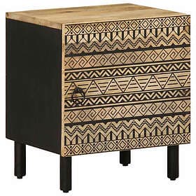 vidaXL Nightstand Black 40x33.5x46cm Solid Rough Mango Wood