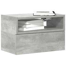 vidaXL Väggmonterat sängbord betonggrå 45x26x28,5 cm
