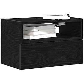 vidaXL Wall-mounted Nightstand Black 45x26x28.5cm