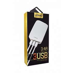 LDNIO 3 Ports Usb Charger 5v/3,4a/17w A3304 White