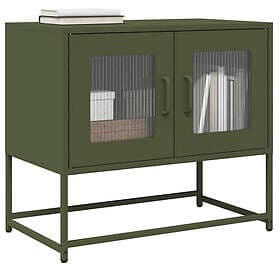 vidaXL TV-bänk olivgrön 68x39x60,5 cm kallvalsat stål