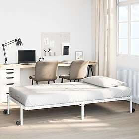vidaXL Bed Frame foldable white 107x203 cm steel