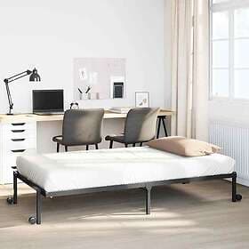 vidaXL Bed Frame foldable black 90x200 cm steel