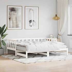vidaXL Dagbädd med extrasäng 90x200 cm massiv furu