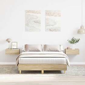 vidaXL Sängram utan madrass Sonoma ek 140x190 cm konstruerat trä