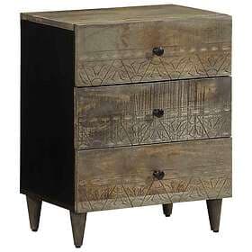 vidaXL Nightstand Light Gray 50x33x60cm Solid Mango Wood