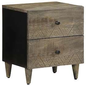 vidaXL Nightstand Light Gray 40x33x46cm Solid Mango Wood