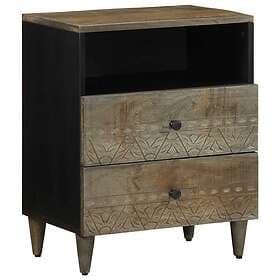 vidaXL Nightstand Light Gray 50x33x60cm Solid Mango Wood
