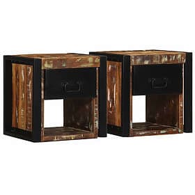 vidaXL Nightstand 2 pcs Multicolor 40x35x40cm Solid Wood Recycled 819658