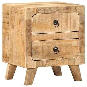 vidaXL Nightstand 40x32x46cm Solid Rough Mango Wood