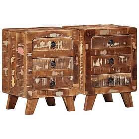 vidaXL Nightstand 2 pcs 37x32x50cm Solid Reclaimed Wood 819658