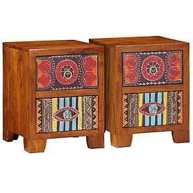vidaXL Nightstand 2 pcs 35x35x45cm Solid Acacia Wood
