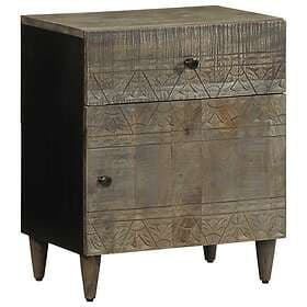vidaXL Nightstand Light Gray 50x33x60cm Solid Mango Wood