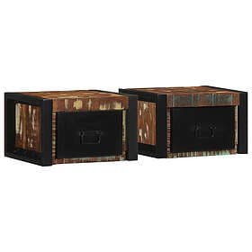 vidaXL Nightstand 2 pcs Multicolor 40x35x25cm Solid Reclaimed Wood 819658
