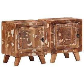 vidaXL Nightstand Set of 2 40x32x46cm Solid Wood Recycled