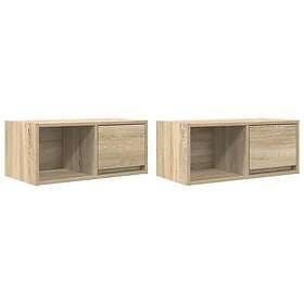 vidaXL TV-bänkar 2 st Sonoma ek 60x31x25,5 cm konstruerat trä