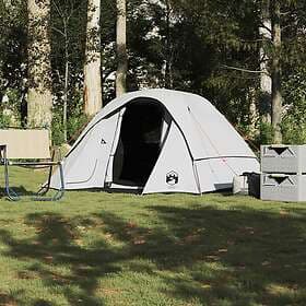 vidaXL Campingtältstuga 4-personers vit mörkläggningstyg vattentät