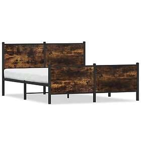 vidaXL Bed Frame 160x200 cm metal smoked oak