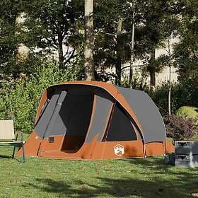 vidaXL Family Tent 4 persons gray and orange waterproof