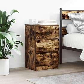 vidaXL Nightstand with 3 Drawers Smoke Oak 39x35x65cm 2pcs