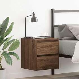 vidaXL Wall-mounted Nightstand Brown Oak 38x34x40cm