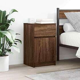 vidaXL Nightstand Smoke Brown Oak 39x35x65cm Constructed Wood