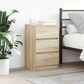 vidaXL Nightstand Sonoma Oak 39x35x65cm 3 Drawers