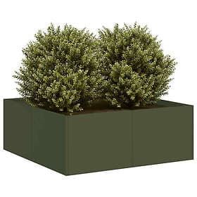vidaXL Planteringskärl olivgrön 80x80x30 cm stål