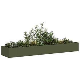 vidaXL Planteringskärl olivgrön 360x80x40 cm stål