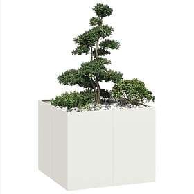 vidaXL Planter Pot 100x100x80 cm Steel White