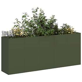 vidaXL Planter Pot Olive Green 200x40x80 cm Cold Rolled Steel