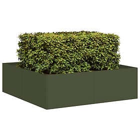 vidaXL Planter Pot Olive Green 100x100x30 cm Steel
