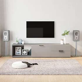 vidaXL Speaker Stands 2 pcs tempered glass 1-pillar design silver