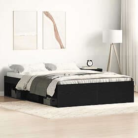 vidaXL Bed Frame black oak 140x200 cm engineered wood