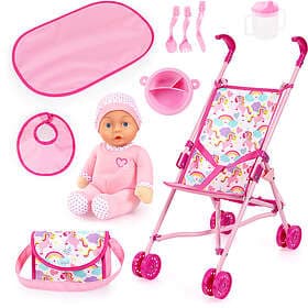 Bayer Design Dockvagn Buggy Set med Docka, Pink