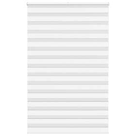 vidaXL Rullgardin zebra vit 140x200 cm tyg bredd 135,9 cm polyester