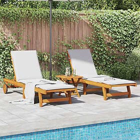 vidaXL Sunlounger 2 pcs solid acacia wood