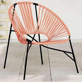 vidaXL Garden Egg Chair Black and Orange Faux Rattan 4009291