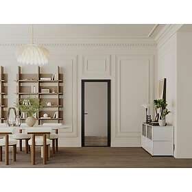 Vente Unique LOXTON Folding Door Aluminum Smoked Tempered Glass H204 x L73 cm