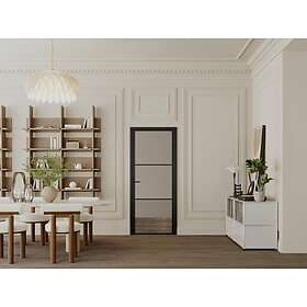 Vente Unique MASERU Reversible Door Aluminum Smoked Tempered Glass H204 x L83 cm