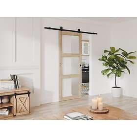 Vente Unique ACOSTA II Sliding Door Wood Frosted Glass 3-Window H205 x L63 cm