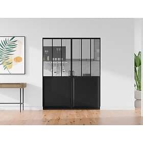 Vente Unique ARTISTO II Sliding Door Black Tempered Glass 2 x H205 x L63 cm