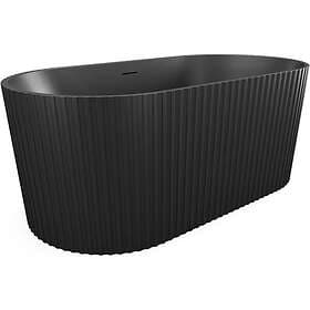 Vente Unique ALIENA Bathtub Striped In Acrylic Matte Black 150x75x58cm
