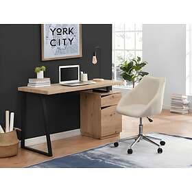 Vente Unique Desk MDF and Steel Oak and Black