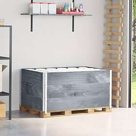 vidaXL Pallkragar 3 st grå 120x80 cm massivt furu 3295368