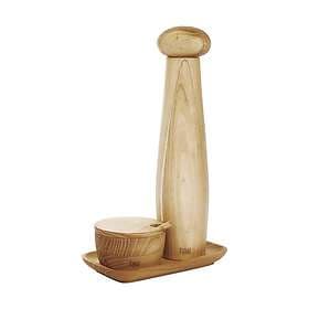 Aida Raw Teak Keramisk Pepparkvarn Bricka Saltkar