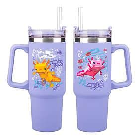 Paladone Minecraft Purple 900ml Insulated Cup and Straw