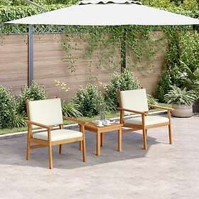 vidaXL Grädde Outdoor Sofa white and natural wood acacia wood, 100% polyester